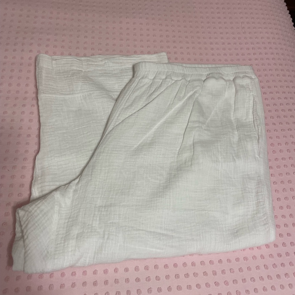 Alfred Dunner Super Soft Fully Lined Gauze Capri/Crop Pants White 3X EUC